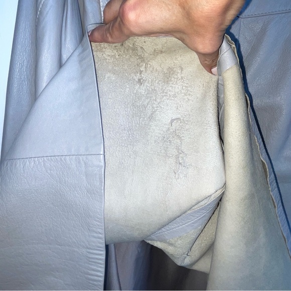 Vintage Gray Faux Leather Midi A-Line Skirt - Picture 6 of 13